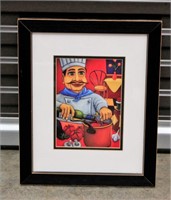 Artwork Print of Chef at Stove by Miquel 16x13"