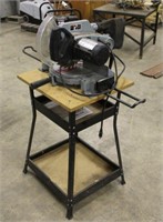 DELTA 10" COMPOUND MITRE SAW ON STAND, WORKS