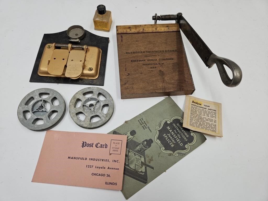 Vintage Kodak Trimming Wood Board & Film Splicer