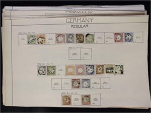 Germany Stamps Used and Mint hinged on old pages,