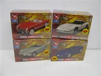 (4) New in package AMT Ertl Corvette model kits