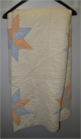 Vintage handmade and quilted quilt with corduroy