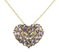 14kt Gold 3.00 ct Tanzanite Heart Necklace