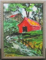 Giclee on Canvas The Old Red Barn by ASR