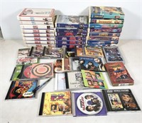 assorted dvd, cd, games, Disney vhs