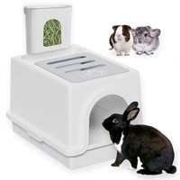 HOP Rabbit Litter Box, Less Mess with Built-in Hay