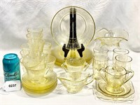 Vintage YELLOW Depression Glass Lot