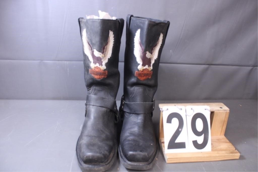 Pair Harley Davidson Boots Size 10M