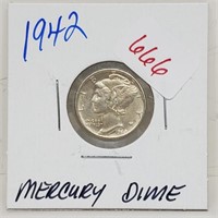 1942 90% Silver Mercury Dime 10 Cents
