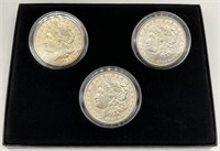 3pc 1921 Morgan Silver Dollars Set