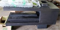 Prop Metal 2 Sided Fireplace w/Glass