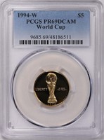 1994-W World Cup Gold $5 PCGS Proof-69DCAM