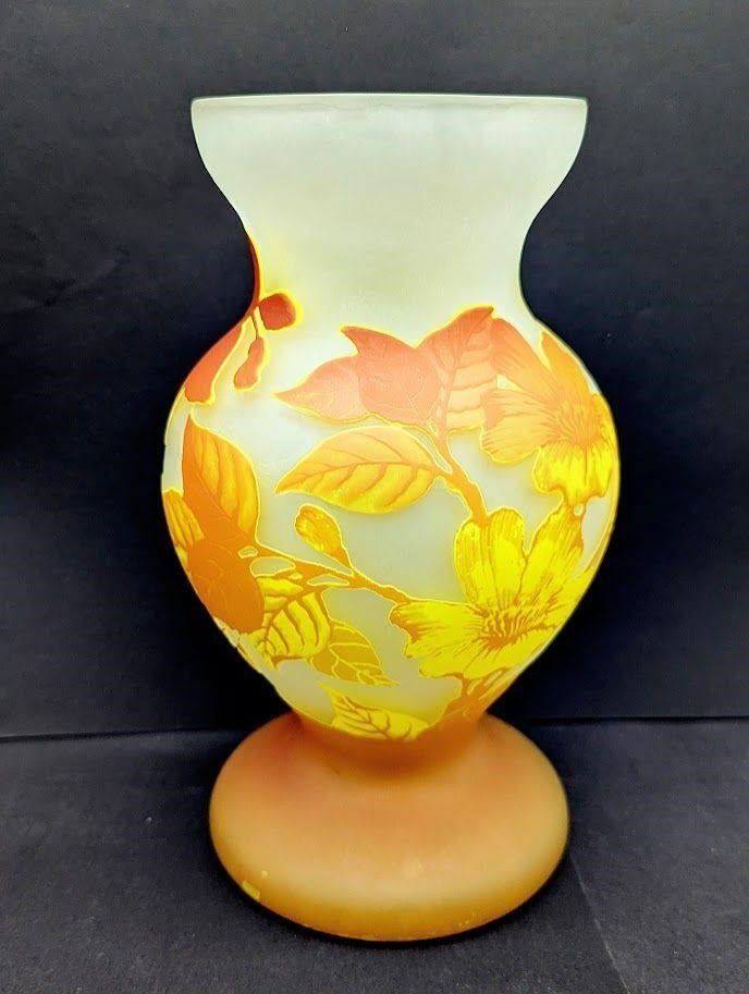 Signed Cameo Art Glass Vase French?