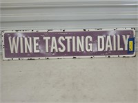 Metal wine tasting sign 8x36
