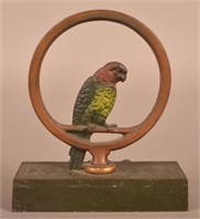 Bradley & Hubbard Parrot Cast Iron Doorstop.