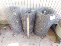 3 PARTIAL ROLLS 24" CHICKEN WIRE