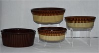 4 pcs USA Pottery Baking Ovenware Dishes