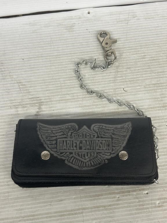 Harley Davidson leather wallet with chain