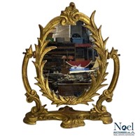 Antique Venetian Parcel-Gilt Easel Mirror