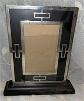 Art Deco Black/Silver Trim Picture Frame
