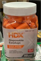 50pr HDX Disposable Earplugs