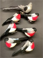 7 clip-on bird Christmas tree ornaments 5'-7"