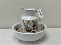 Scenic Ironstone Wash Bowl and Pitcher