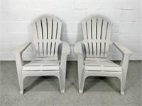 2x The Bid Stackable Poly Adirondack Chairs
