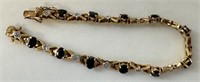 PRETTY GOLD TONE STERLING SILVER TENNIS BRACELET