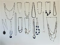 Assorted Silver Necklace Collection - Set of 12