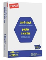 LOT OF 2 Staples Card Stock - 8-1/2" x 11" White