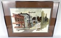 Vintage Watercolor Signed Painting Framed