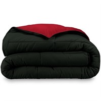 Double Sided Black And Red Comforter Twin
