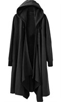 ( Size : XL - Black) Men's Retro Hooded Cardigan