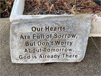 Small Stone Outdoor Decor Plate with Saying