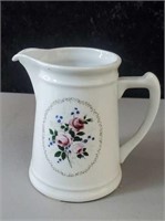 Delicate rose pattern pitcher approx 6.5 inches