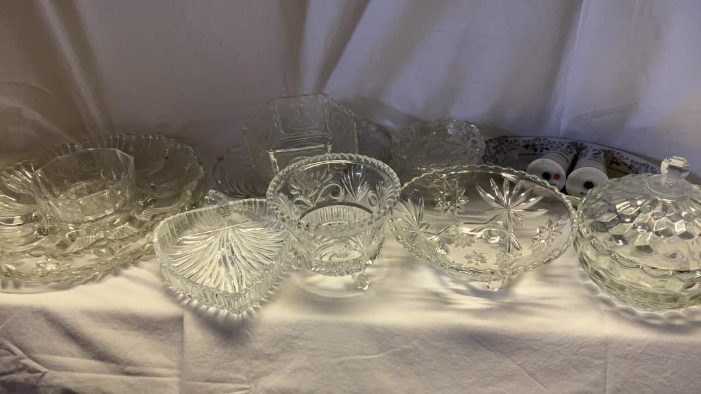 Glass Serving Dishes, Candy Dishes, Footed Bowls,