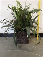 Artificial Plants in Metal Pot