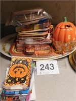 Fall: plastic turkey platter - napkins & plates -