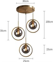 Debbte Industrial Vintage 3-Light Vintage Pendant