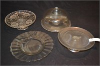 4pcs Various Pedestal, Dome, & Flat Cake Plates