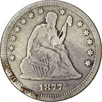 1877 SEATED LIBERTY QUARTER - FINE