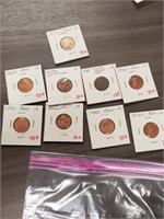 LINCOLN PROOF CENTS - 9 TOTAL