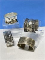Bracelet Lot - Silvertone - 2 Cuff, 1 Clamp,