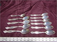 (11)Sterling silver spoons. Matching design.