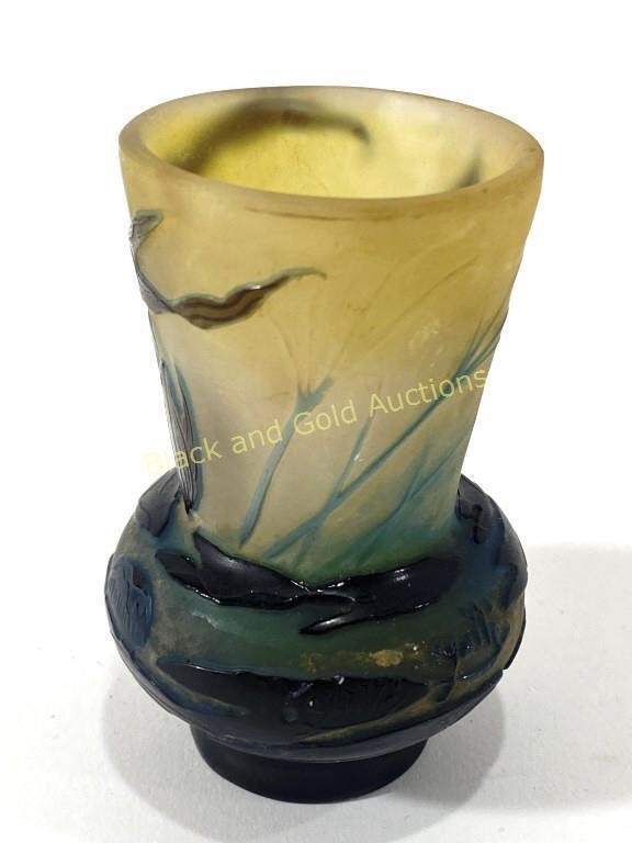 3" Emile Galle Art Glass Vase