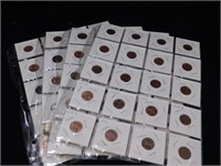 Four pages of Lincoln cents, 1962D-1988D