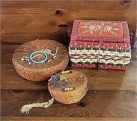 VTG Wicker Sewing Baskets & Thread