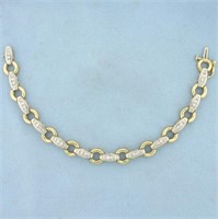 1.5ct TW Diamond Line Bracelet in 14K Yellow and W