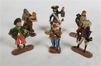 6 Cast Metal Pirate Figures